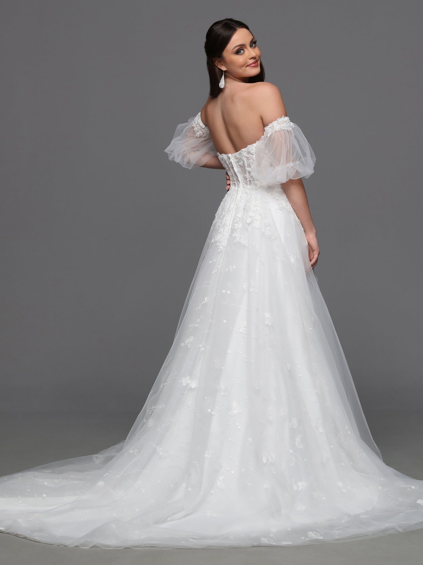 50836- Tulle/Lace/Detachable Sleeves